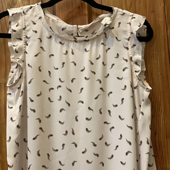 Loft ruffle cap sleeve feather top PXS - Picture 2 of 5